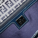 FENDI Zucchino Canvas Umhängetasche Navy Silber Auth 182201V-18