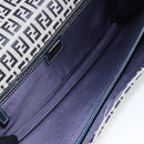 FENDI Zucchino Canvas Umhängetasche Navy Silber Auth 182201V-19
