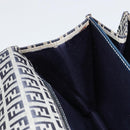FENDI Zucchino Canvas Umhängetasche Navy Silber Auth 182201V-20