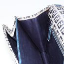 FENDI Zucchino Canvas Umhängetasche Navy Silber Auth 182201V-21