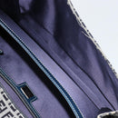 FENDI Zucchino Canvas Umhängetasche Navy Silber Auth 182201V-24