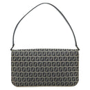 FENDI Zucchino Canvas Umhängetasche Navy Silber Auth 182201V-3