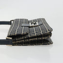 FENDI Zucchino Canvas Umhängetasche Navy Silber Auth 182201V-5
