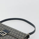 FENDI Zucchino Canvas Umhängetasche Navy Silber Auth 182201V-8
