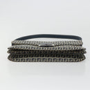 FENDI Zucchino Canvas Umhängetasche Navy Silber Auth 182201V-9