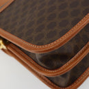 CELINE Macadam Canvas Shoulder Bag PVC Leather Brown Gold Auth 182202A-16