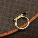 CELINE Macadam Canvas Shoulder Bag PVC Leather Brown Gold Auth 182202A-17