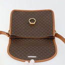 CELINE Macadam Canvas Shoulder Bag PVC Leather Brown Gold Auth 182202A-18