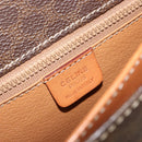 CELINE Macadam Canvas Shoulder Bag PVC Leather Brown Gold Auth 182202A-19
