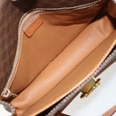 CELINE Macadam Canvas Shoulder Bag PVC Leather Brown Gold Auth 182202A-10