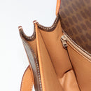 CELINE Macadam Canvas Shoulder Bag PVC Leather Brown Gold Auth 182202A-21