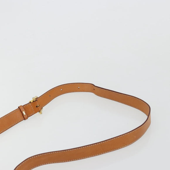 CELINE Macadam Canvas Shoulder Bag PVC Leather Brown Gold Auth 182202A