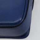 CELINE Circle Shoulder Bag Leather Blue Gold Auth 182203A-12