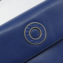 CELINE Circle Shoulder Bag Leather Blue Gold Auth 182203A-14