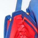 CELINE Circle Shoulder Bag Leather Blue Gold Auth 182203A-19