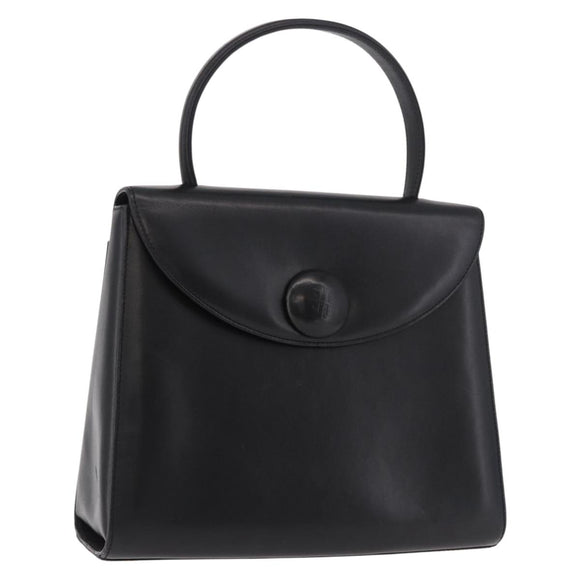 GIVENCHY Hand Bag Leather Black Gold Auth 182204A