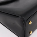 GIVENCHY Hand Bag Leather Black Gold Auth 182204A-9