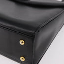 GIVENCHY Hand Bag Leather Black Gold Auth 182204A-14