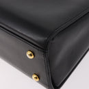GIVENCHY Hand Bag Leather Black Gold Auth 182204A-16
