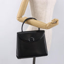 GIVENCHY Hand Bag Leather Black Gold Auth 182204A-22