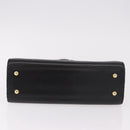 GIVENCHY Hand Bag Leather Black Gold Auth 182204A-5