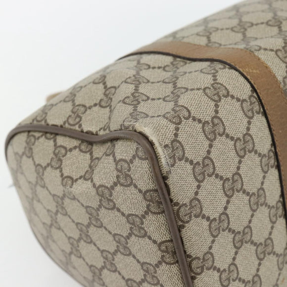GUCCI GG Supreme Web Sherry Line Hand Bag PVC Beige Gold 39 02 007 Auth 182206