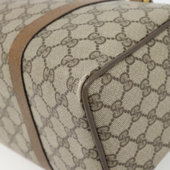 GUCCI GG Supreme Web Sherry Line Hand Bag PVC Beige Gold 39 02 007 Auth 182206