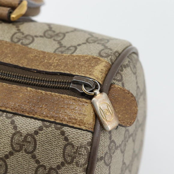 GUCCI GG Supreme Web Sherry Line Hand Bag PVC Beige Gold 39 02 007 Auth 182206