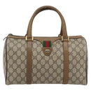GUCCI GG Supreme Web Sherry Line Hand Bag PVC Beige Gold 39 02 007 Auth 182206-13