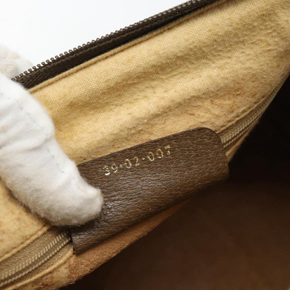 GUCCI GG Supreme Web Sherry Line Hand Bag PVC Beige Gold 39 02 007 Auth 182206