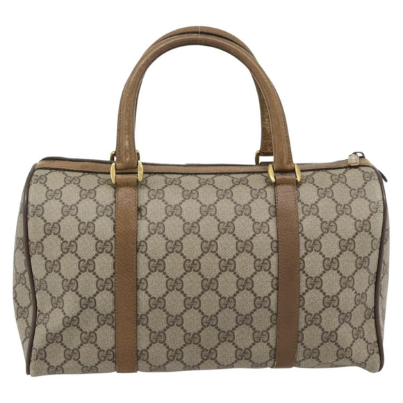 GUCCI GG Supreme Web Sherry Line Hand Bag PVC Beige Gold 39 02 007 Auth 182206