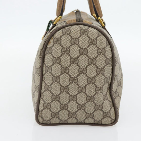 GUCCI GG Supreme Web Sherry Line Hand Bag PVC Beige Gold 39 02 007 Auth 182206