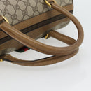 GUCCI GG Supreme Web Sherry Line Hand Bag PVC Beige Gold 39 02 007 Auth 182206-7