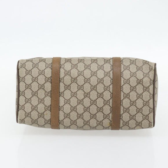 GUCCI GG Supreme Web Sherry Line Hand Bag PVC Beige Gold 39 02 007 Auth 182206