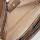 GUCCI GG Supreme Web Sherry Line Clutch Bag PVC Beige Gold Auth 182207-9