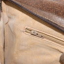GUCCI GG Supreme Web Sherry Line Clutch Bag PVC Beige Gold Auth 182207-10