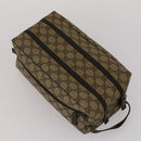 GUCCI GG Supreme Clutch Bag PVC 2 Set Beige Auth 182208-15