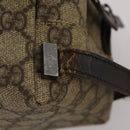 GUCCI GG Supreme Clutch Bag PVC 2 Set Beige Auth 182208-18