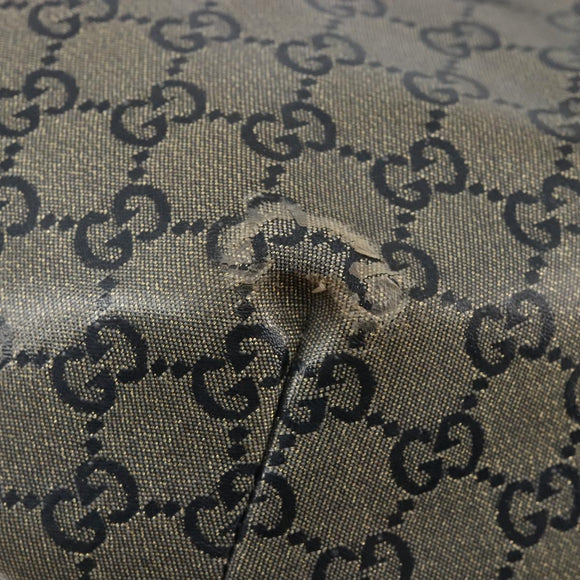 GUCCI GG Crystal Schoudertas Gecoat Canvas Zwart Goud 181092 Auth 182213