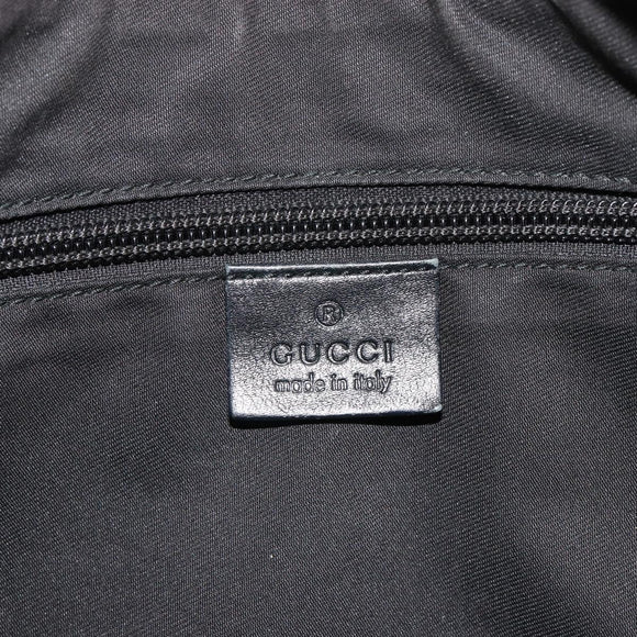 GUCCI GG Crystal Schoudertas Gecoat Canvas Zwart Goud 181092 Auth 182213