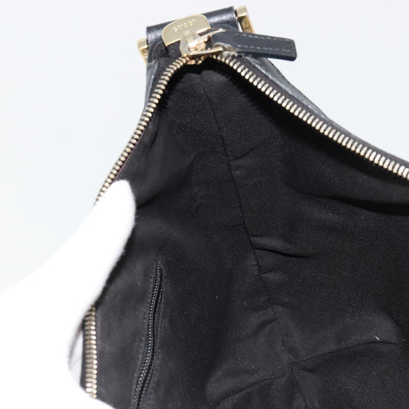 GUCCI GG Crystal Schoudertas Gecoat Canvas Zwart Goud 181092 Auth 182213
