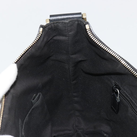 GUCCI GG Crystal Schoudertas Gecoat Canvas Zwart Goud 181092 Auth 182213
