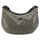 GUCCI GG Crystal Schoudertas Gecoat Canvas Zwart Goud 181092 Auth 182213-13
