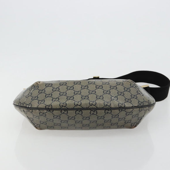 GUCCI GG Crystal Schoudertas Gecoat Canvas Zwart Goud 181092 Auth 182213