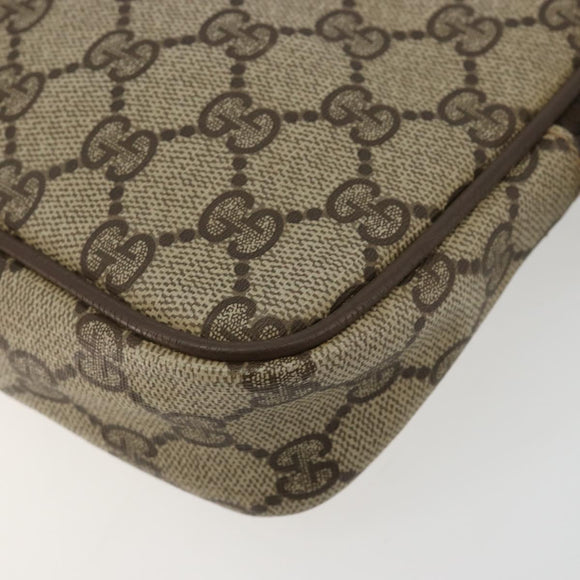 GUCCI GG Supreme Shoulder Bag PVC Beige Gold 119 02 068 Auth 182214