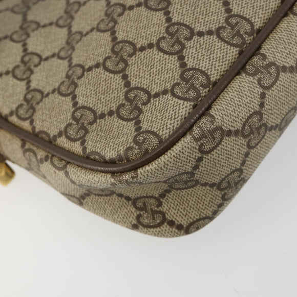 GUCCI GG Supreme Shoulder Bag PVC Beige Gold 119 02 068 Auth 182214