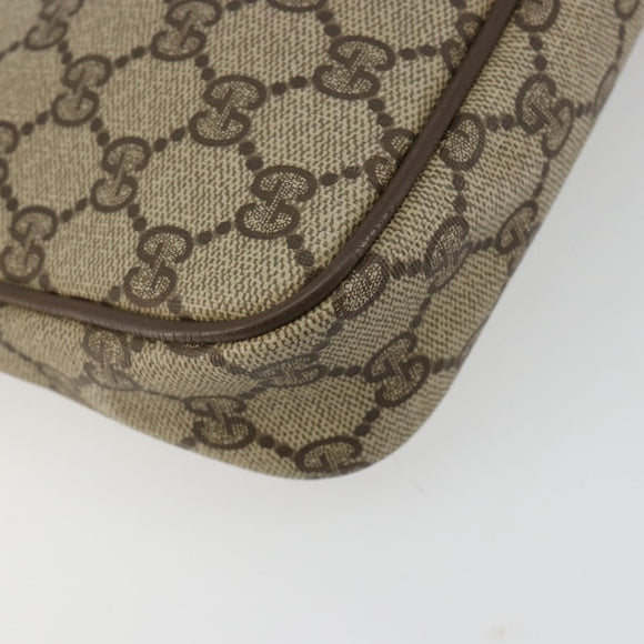 GUCCI GG Supreme Shoulder Bag PVC Beige Gold 119 02 068 Auth 182214