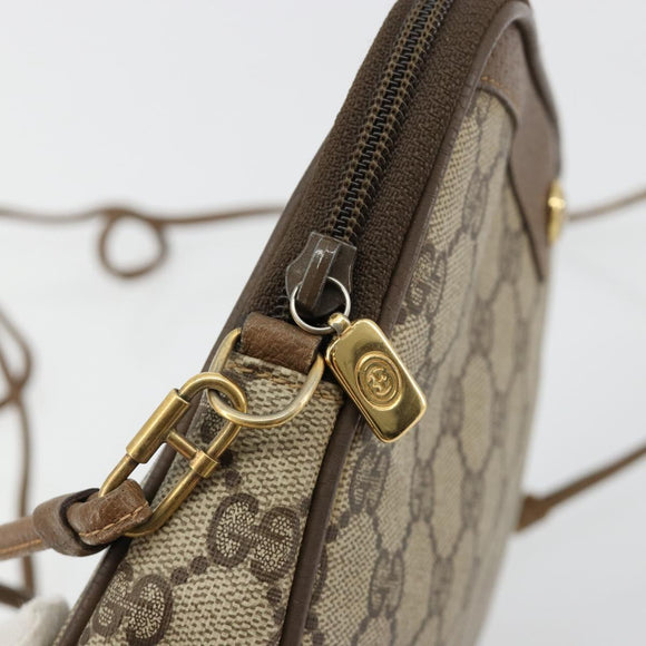 GUCCI GG Supreme Shoulder Bag PVC Beige Gold 119 02 068 Auth 182214