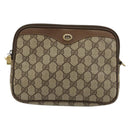 GUCCI GG Supreme Shoulder Bag PVC Beige Gold 119 02 068 Auth 182214-2