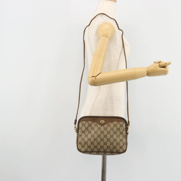 GUCCI GG Supreme Shoulder Bag PVC Beige Gold 119 02 068 Auth 182214